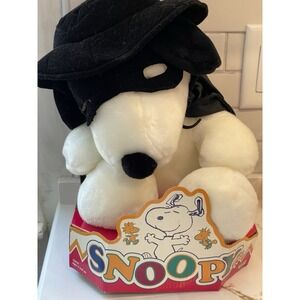 Vintage‎ Snoopy Zorro Plush Stuffed Toy Mask Cape Hat Peanuts Irwin New Box